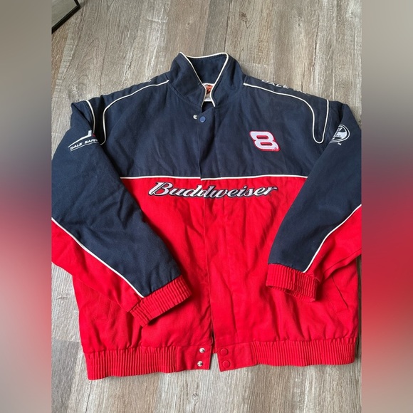 VTG Dale Earnhardt Jr #8 Jacket Budweiser Nascar Winners Circle Red Size M L - Picture 5 of 16